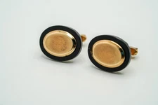 Antique Gold Filled Black Accent Rare Swank Crown Hallmark Cufflinks C2