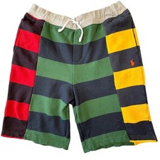 Polo Ralph Lauren Fleece Shorts Kids XL 18-20 Colorblock Pony Rugby Sweatshorts