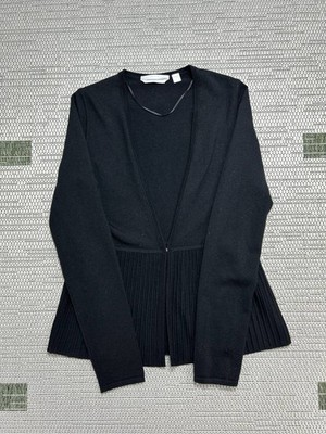 Hugo Boss Sweater Womens Xs Black Wool Knit Cardigan