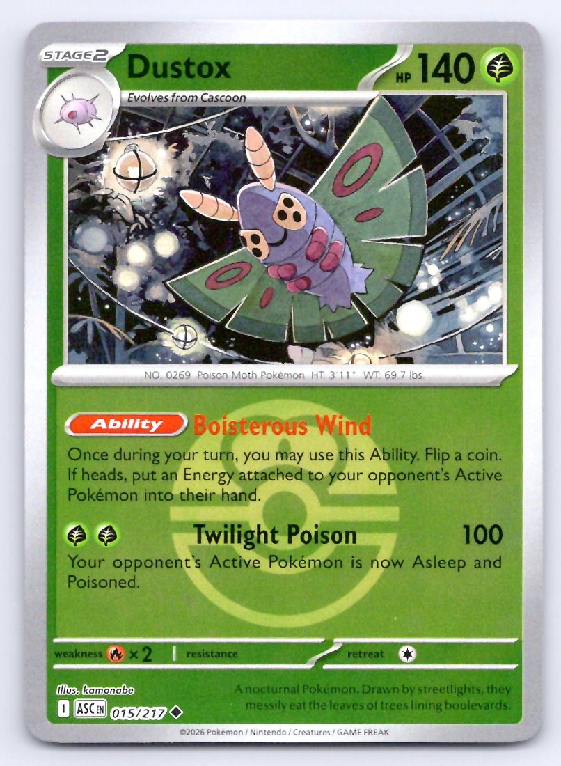 Pokemon Dustox - (Love Ball) ME: Ascended Heroes ASC Reverse Holo 015/217 NM