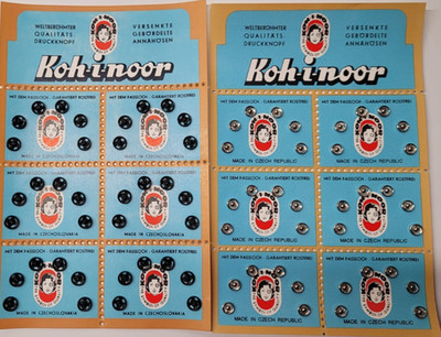 36 Druckknöpfe rostfrei silberfarben und  schwarz 5 - 8 mm Koh-i-noor