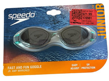 Speedo Junior 6-14 Goggles Easy Adjust UV Protection Fast  Fun Amp Mirrored