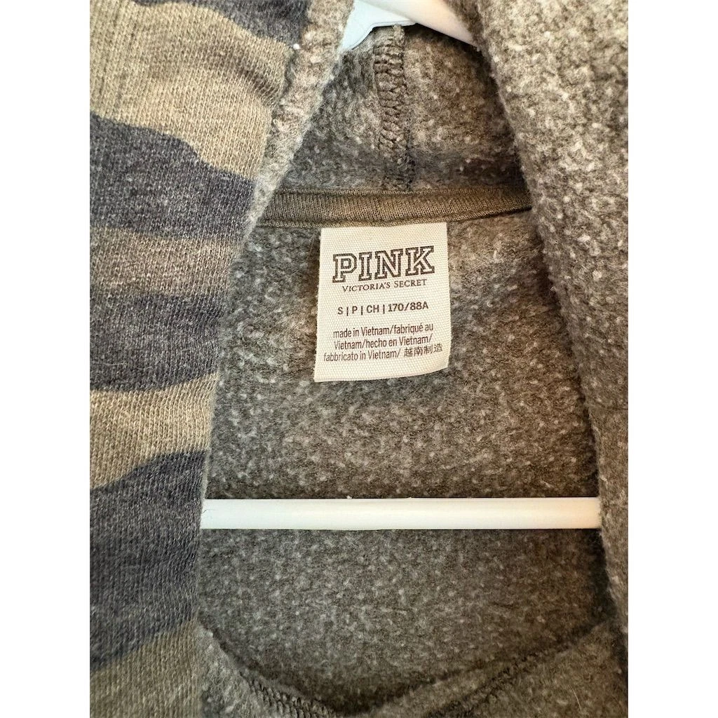 UNDERCOVER Felpa donna Victoria's Secret ROSA mimetica oversize con cappuccio taglia S