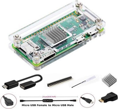 Raspberry Pi Zero 2 W Gehäuse & Starter Kit - 7-in-1 Basispaket, Acryl, Klar
