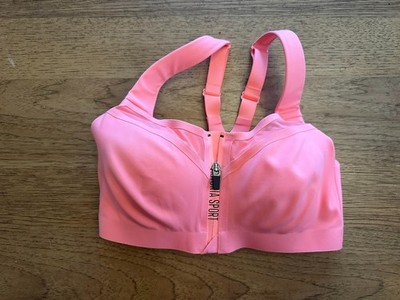 Victoria's Secret Coral Logo 32DD Sweat on Point Knockout Max Support Sport Bra