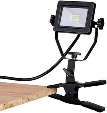 1200 Lumens Portable LED Clamp Work Light with 5Ft 120V Ac/60Hz Power Plug, Ligh