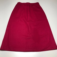 Cross Country Fashions Skirt Womens 10 Red 100% Pure Wool A-Line Midi USA Made