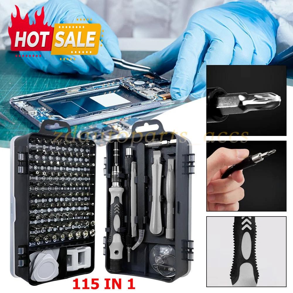 Magnetic Precision 115 in 1 Repair Screwdriver Set PC Phone Electronics Tool Kit