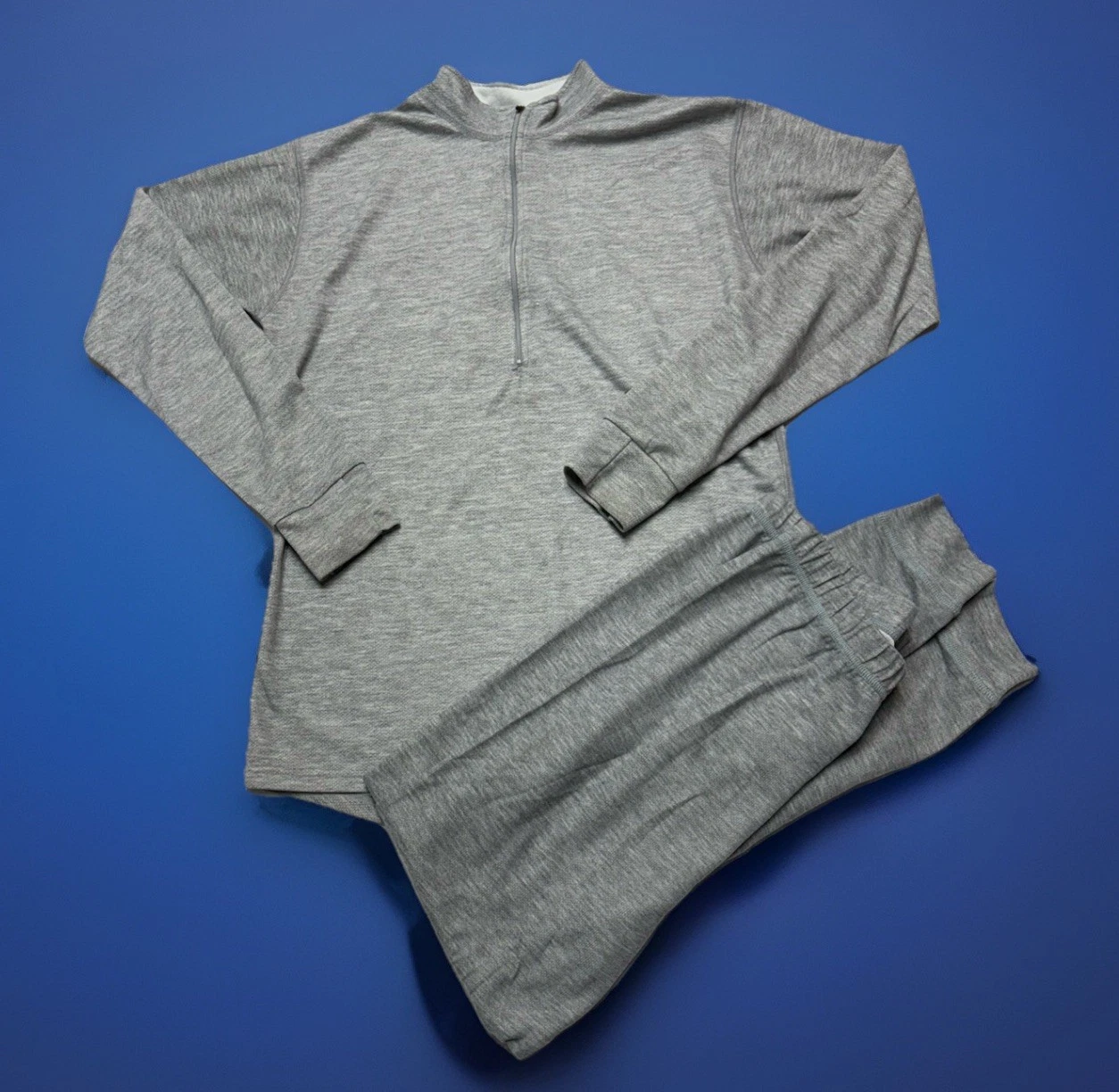 L.L.Bean Men's Base Layer 1/4 Zip Shirt And Pants (Actual Fit Size Small S)
