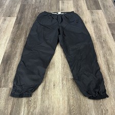 Vintage Nike Track Pants Mens Large Black Windbreaker Lined Baggy Ankle Zip 90  s