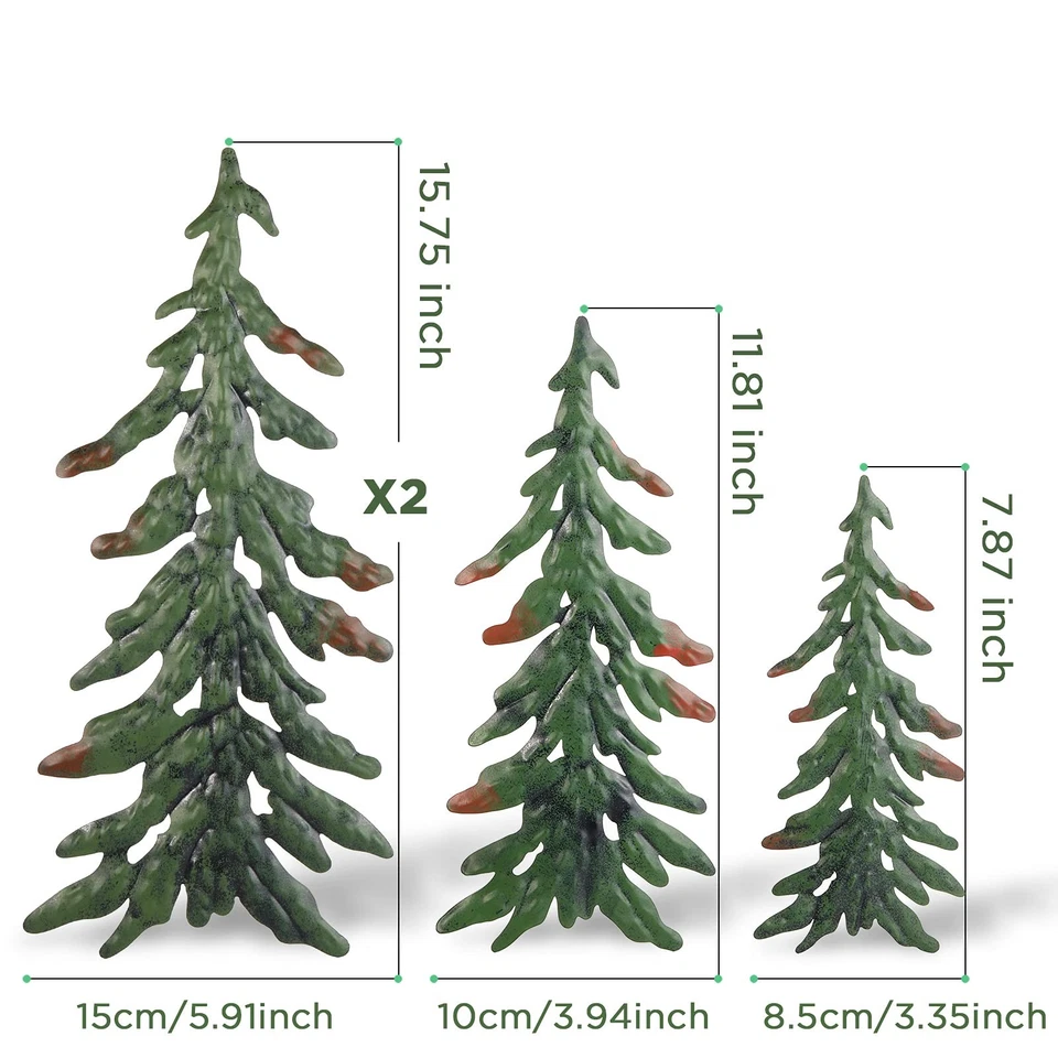 4 Piezas Pino Decoración de Pared Metal Pino Metal Arte de Pared Decoración para O... Foto 2 de 4