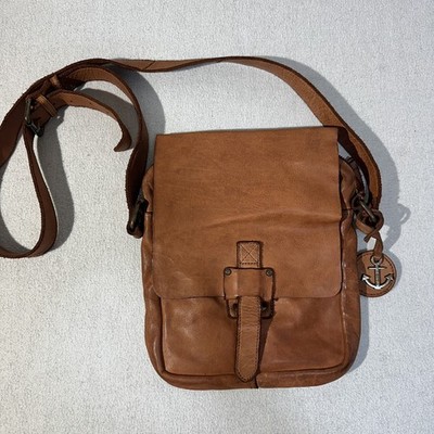 Harbour 2nd Leather Marlies Flap Over Buckle Brown Crossbody Bag