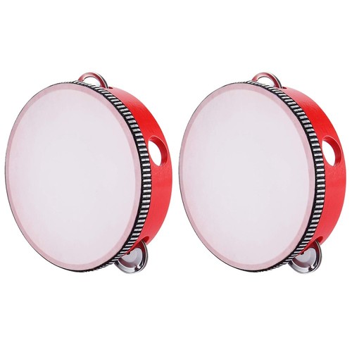 Tambourin En Bois Pour Enfants 5,8 Pouces – Motif Fleurs Coloré Avec Grelots Métal, Idéal Bébé Et Tout-Petit