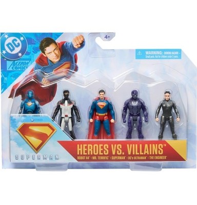 Spin Master DC SUPERMAN Movie Heroes VS Villains 3  Action Figures Set Of 5 NEW