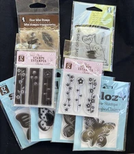 Studio G Clear Stamps SOLOZ  Inkadinkado Dimensions Crafts Lot Of 8 Brand New