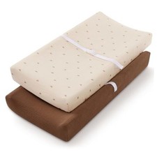 Muslin Changing Pad Cover for Girls Boys, Ultra Soft Sunshine Brown