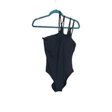 La Blanca 8 Black Island Goddess Strappy One Shoulder Swimsuit Beach Summer NEW