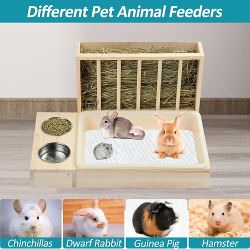 Mess-Proof 3-in-1 Rabbit Hay Feeder & Litter Box for Small Pets - Picture 6 of 12