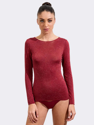 Damen Unterhemd Ciocca aus Kaschmir & Modal Bootskragen Lurex P0724M