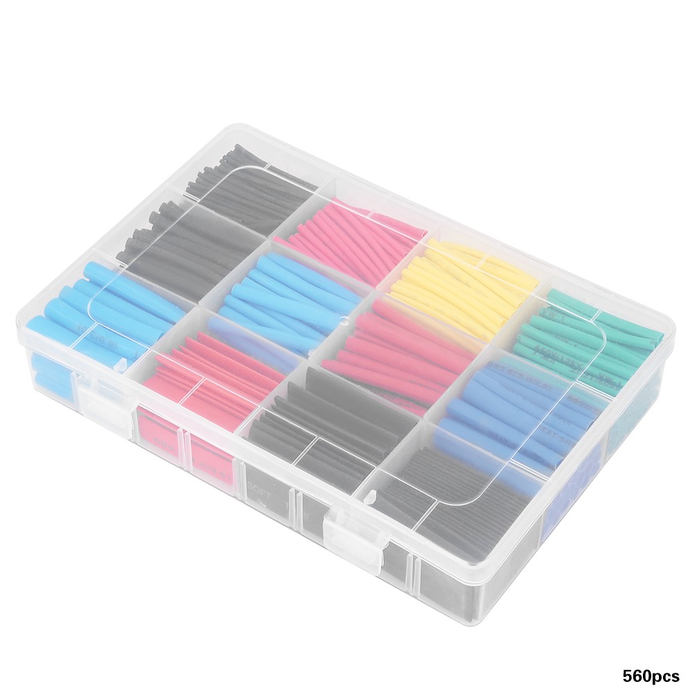 560pcs Mixed Colored Heat Shrink Tubing Wrap Cable Sleeve Shrinkable Tube