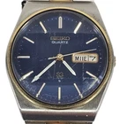 Seiko SQ VTG Blue Dial Watch 7546-843H w/ Spanish Calendar Mens