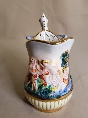 Capodimonte Cherub & Dragon Demitasse Espresso Tea Set Signed
