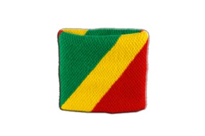 Schweißband Fahne Flagge Kongo 7x8cm Armband für Sport  2er Set