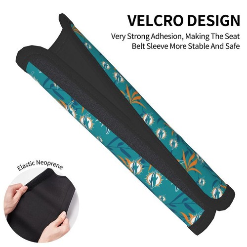 2pcs Miami Dolphins Car Seat Belt Pad Shoulder Pad Cover Comfortable Driving - Picture 8 of 12