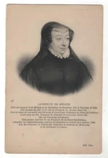 Antique Postcard Catherine de Medici was the Queen of France Valois dynasty Old