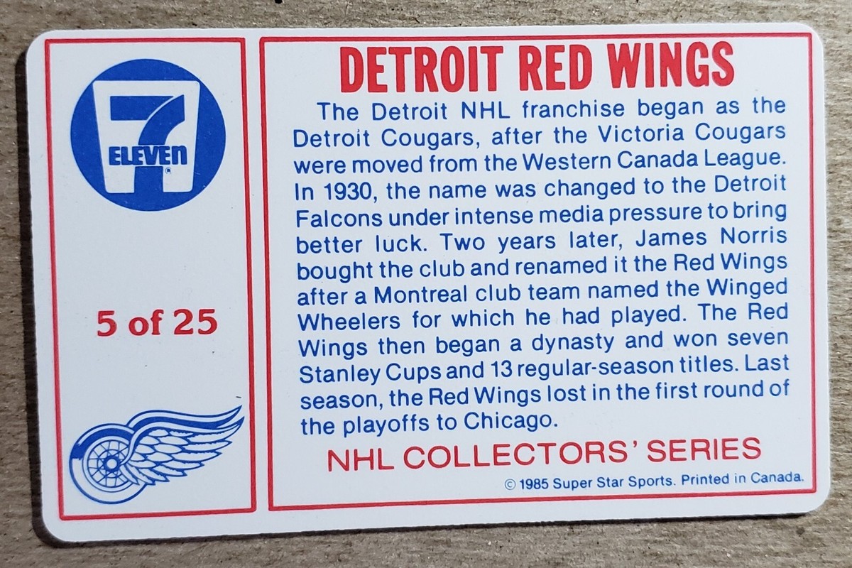 1985-86 7-Eleven Steve Yzerman & Ron Duguay #5 Detroit Red