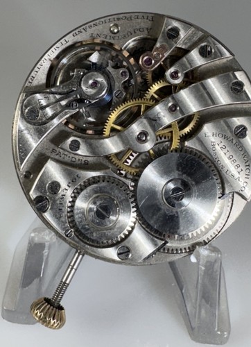 MOVIMENTO OROLOGIO DA TASCA 12S E. HOWARD SERIE 6~19J - FUNZIONANTE~Ha bisogno di lavoro - Foto 3 di 4