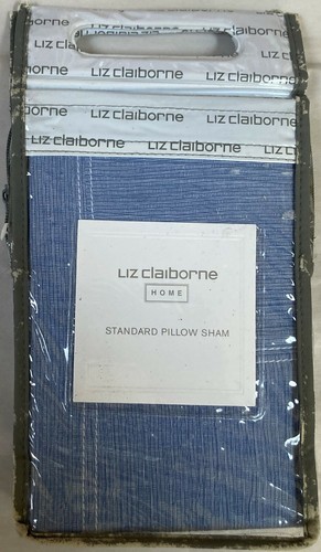 NIP LIZ CLAIBORNE LEIGHTON BLUE 2 STANDARD COTTON PILLOW SHAMS - Picture 2 of 3