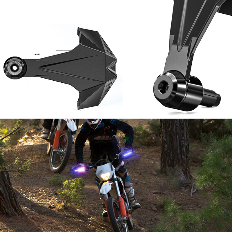 2x Motorcycle Scooter Hand Guards Rainproof Board w/ Lights Windproof Hand Cover eBay