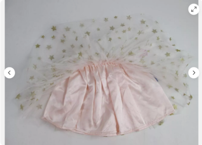 POPATU GIRLS GLITTER STARS TULLE TUTU SKIRT (WHITE/ ROSE/GOLD 2T/3T)