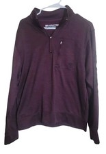 Ariat Sweatshirt Men S Maroon Team Logo Malbec 1/4 Zip Western Gorpcore 10037540