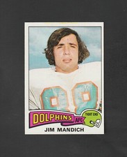 1975 Topps Jim Mandich RC #48 Miami Dolphins ~~ Gorgeous Mad Dog Rookie Card!. rookie card picture