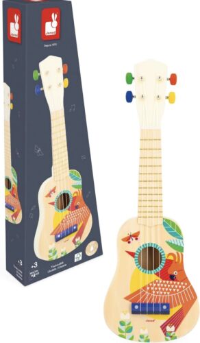 Gioia Wooden Ukulele Children’s Musical Instrument Pretend Play 3 Years + Gift - Afbeelding 1 van 7