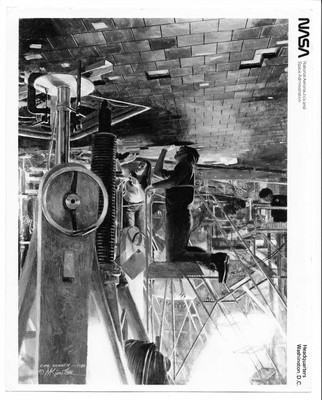 Morton Kunstler Oil Painting Photo NASA Tile Team Orbiter 1980 Vintage Original