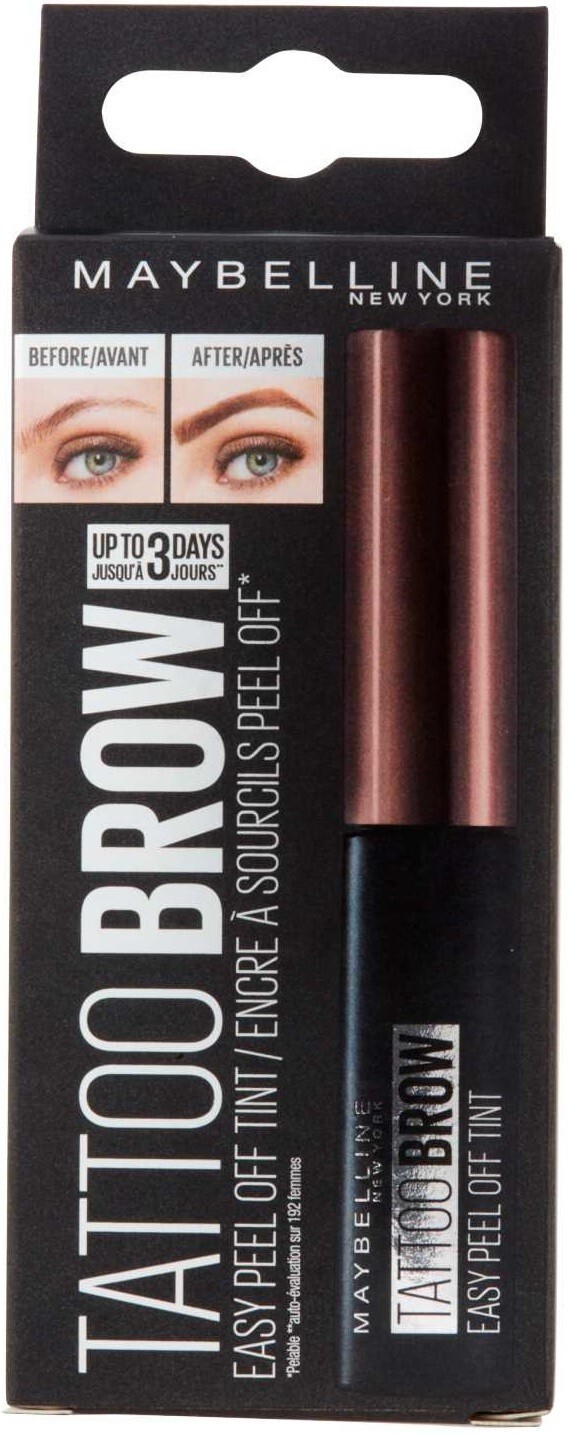 tinta sopracciglia semipermente Maybelline Tattoo Brow Peel-Off Dark Brown 4.6 g
