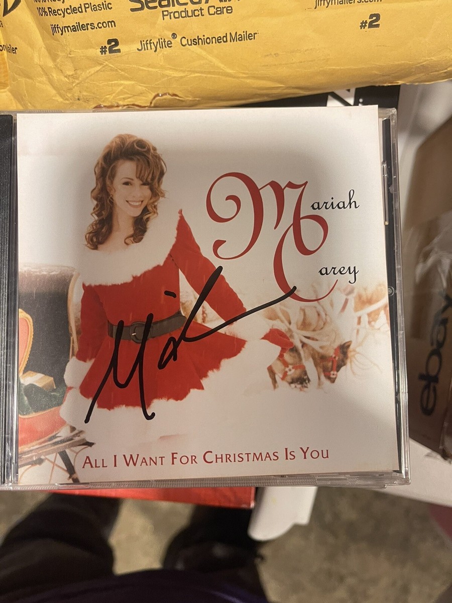 MARIAH CAREY SIGNED ALL I WANT FOR CHRISTMAS IS YOU CD AUTOGRAPHED