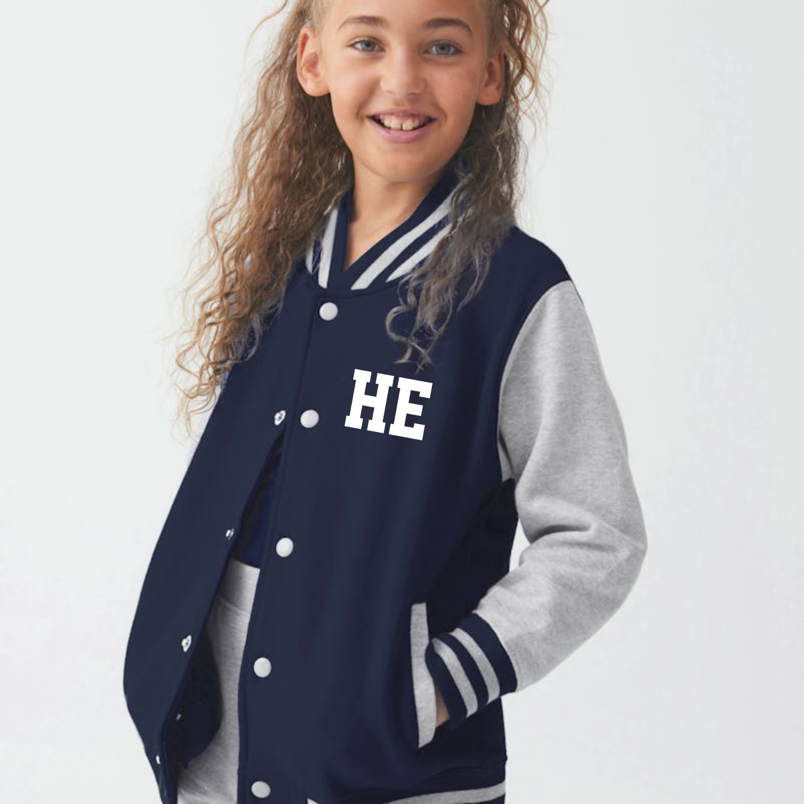 Kids Personalised Name & Number Varsity Letterman Jacket Kids American Style Col image 3
