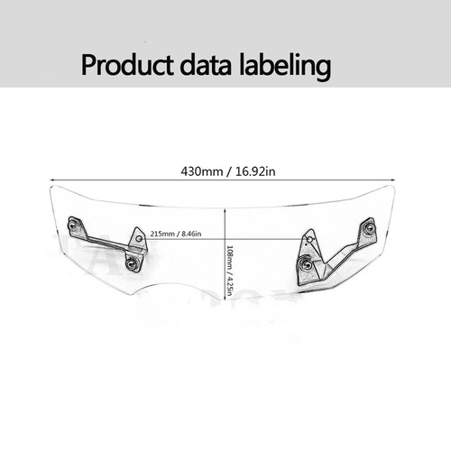 Wind Deflector Shield Front Windscreen Windshield For BMW R1250GS R1200GS 2013- - Picture 4 of 16
