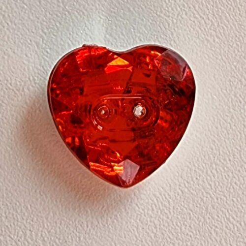 BUNTE KRISTALL HERZ ACRYL KNÖPFE - 13mm, GLITZER, KIND, FARBE WÄHLBAR - Bild 10 von 10