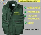 Ambulance Bodywarmer Gilet Bottle Green Printed Medic First Aid Jacket Coat
