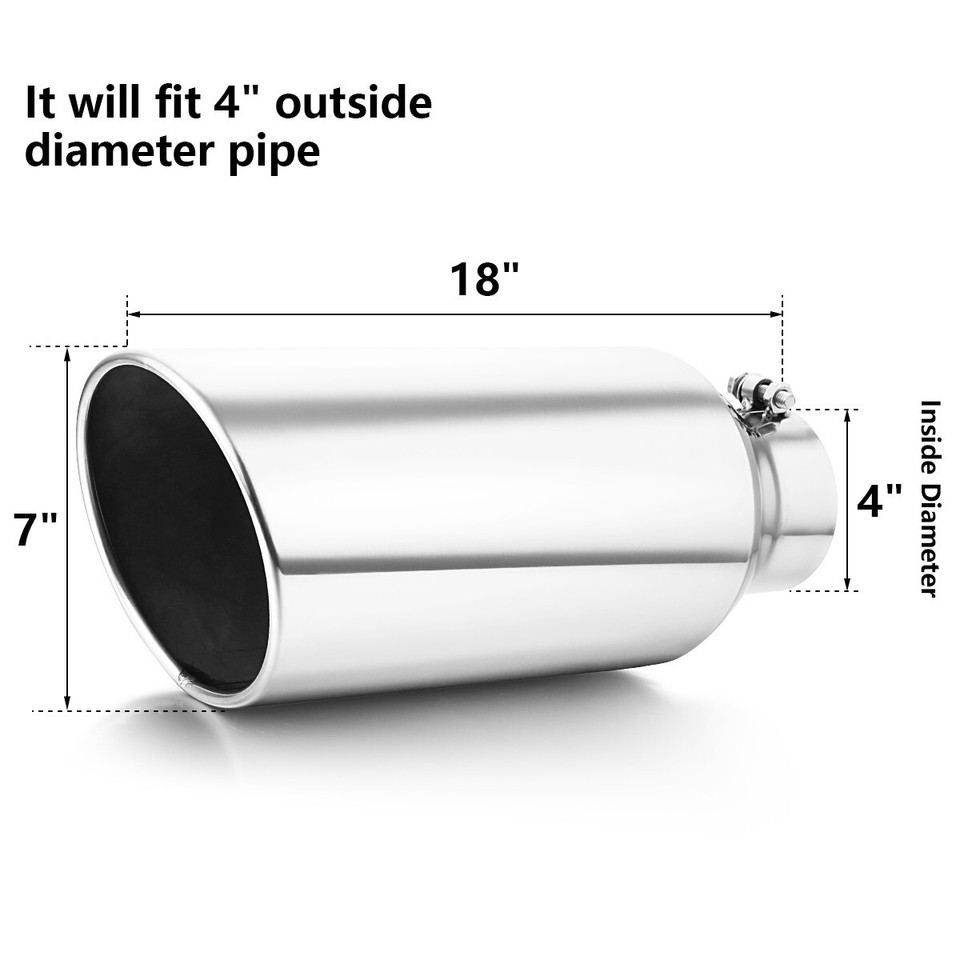 MBRP T5126BLK 4 Inlet x 7 Outlet x 18 Length Rolled Angle Cut Black – Diesel Power Products