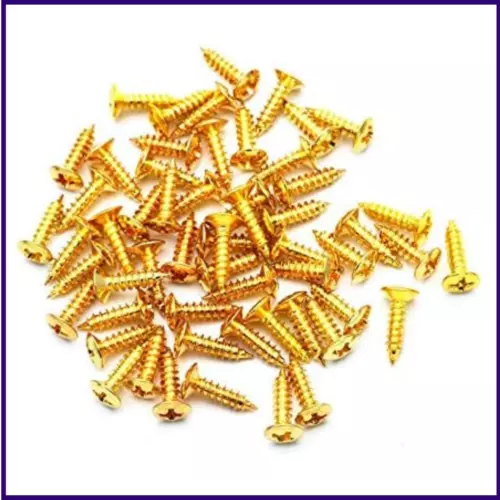 Guitar Pickguard Mounting Screws Pack of 50 (Gold)Telecaster Gibson LP Les 