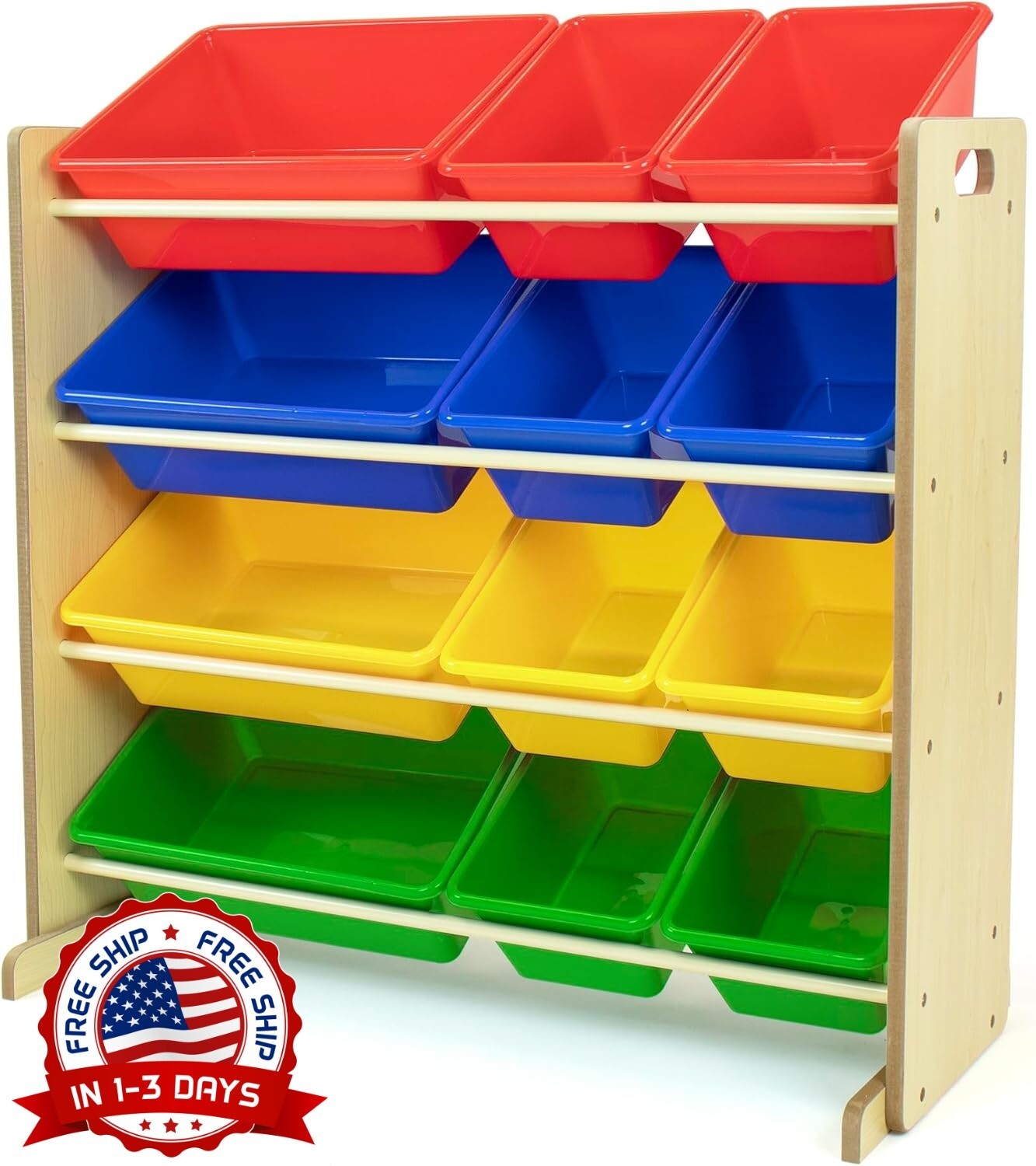 Organizador De Madera Para Juguetes Con 12 Compartimentos Gr