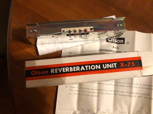 OLSON REVERBERATION UNIT X-75 NEW Radio Organ Guitar Amplifier Amp Reverb Device - Picture 3 of 4