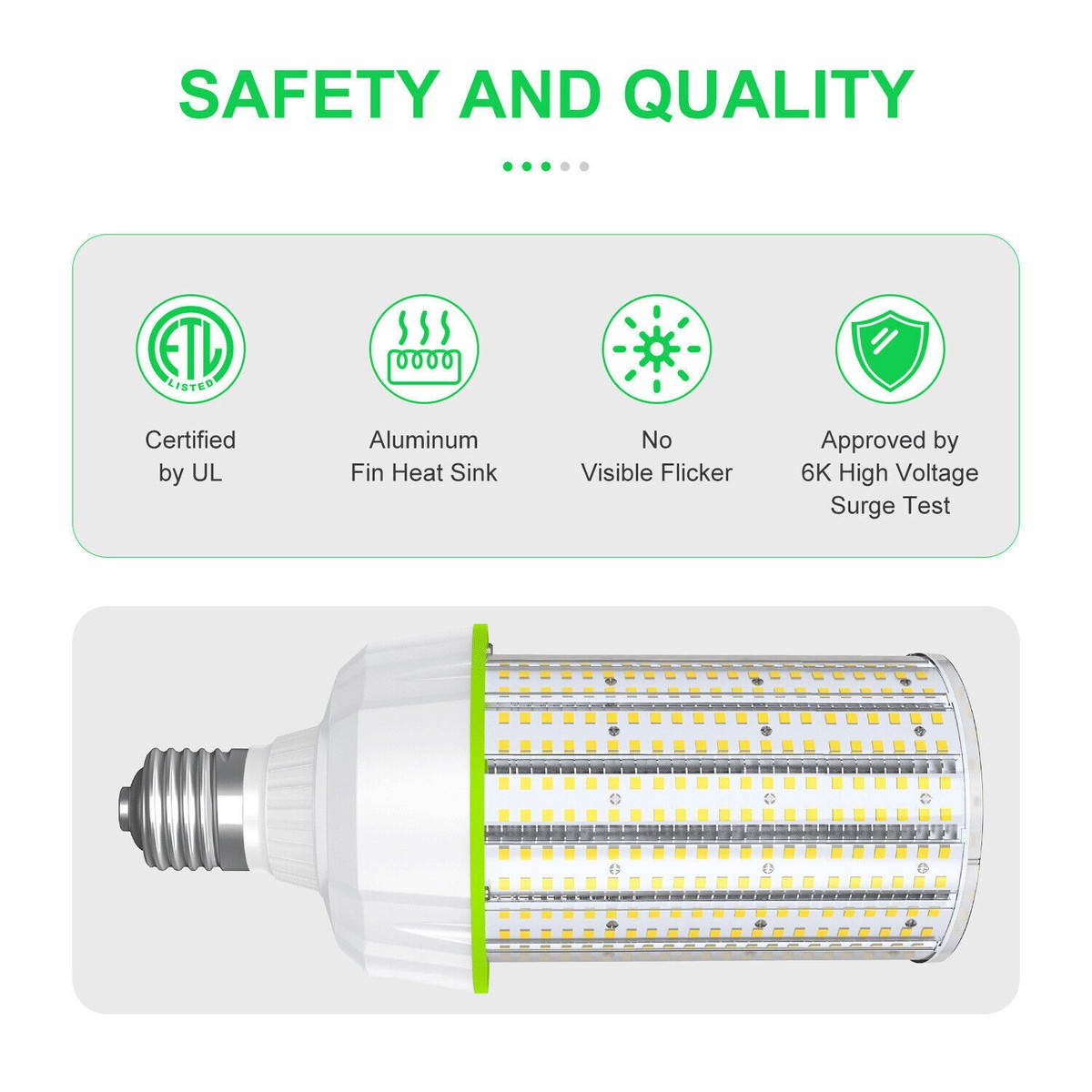 400 Watt Equivalent LED Bulb 644-Chip 100W Corn Light E39 15000LM