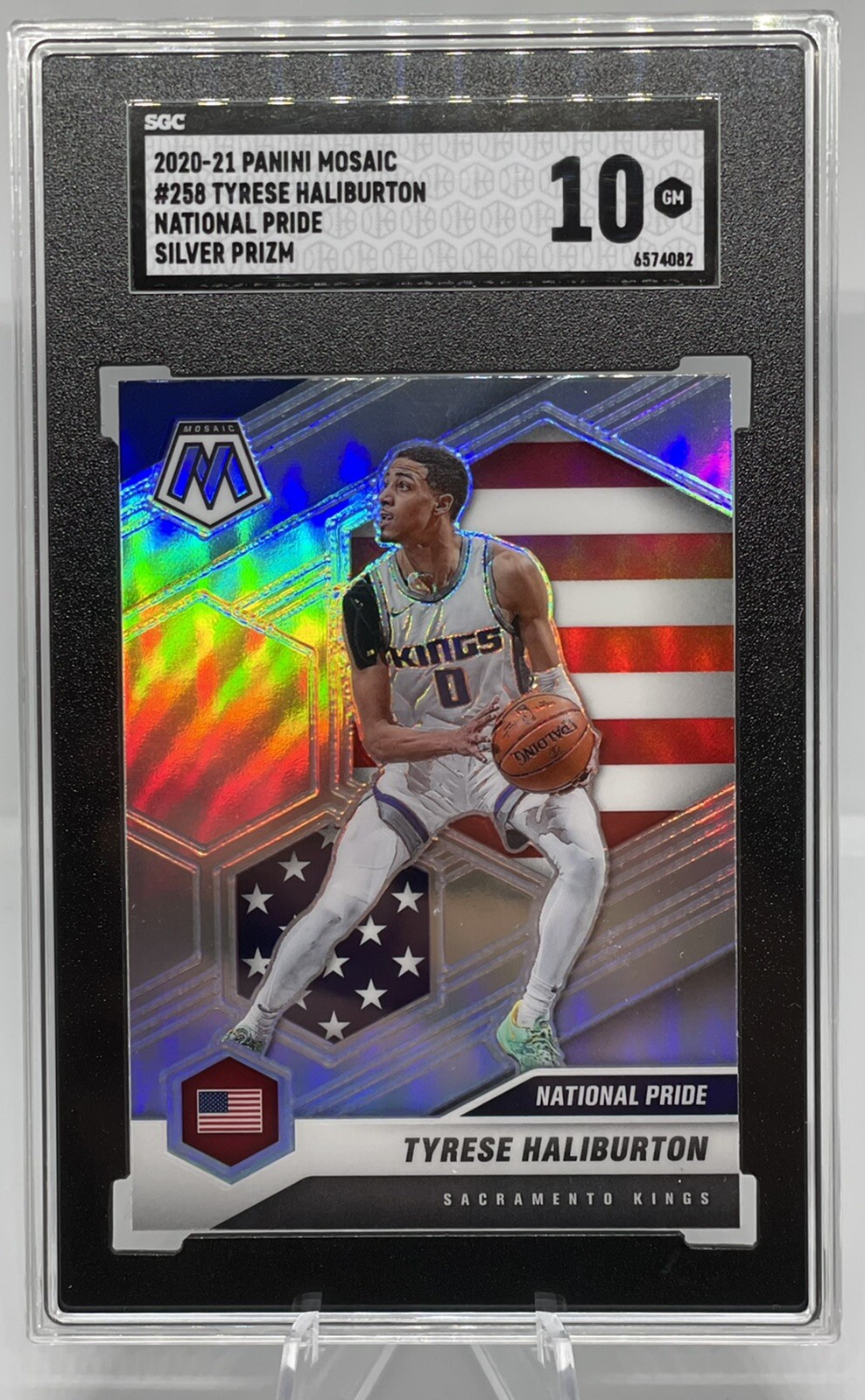 20-21 Panini Mosaic Tyrese Haliburton National Pride Silver Rookie #258 SGC 10